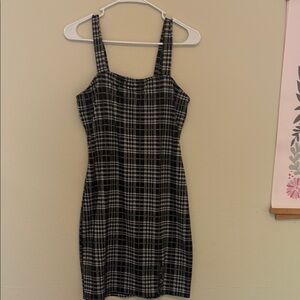 Plaid Black and White Dress